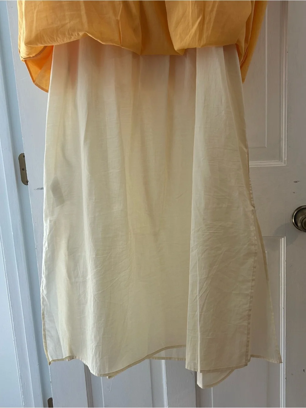 Tory Burch Yellow, Beige and Light Blue Colorblock Maxi Dress